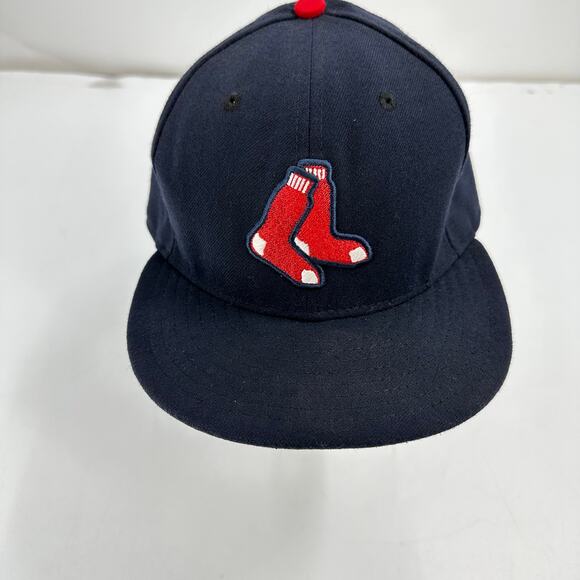 Men’s Boston Red Sox 7 1/2 Fitted Hat New Era 59FIFTY MLB Cap Navy - Picture 1 of 5